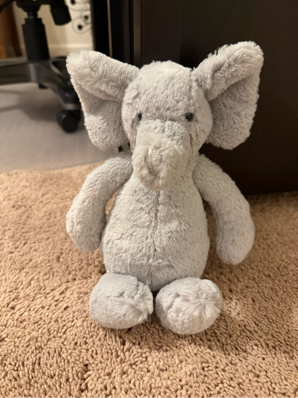 Plush Grey Elephant Stuffed Animal - Soft Cuddly Toy